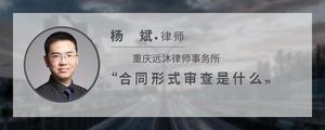 合同形式审查是什么?