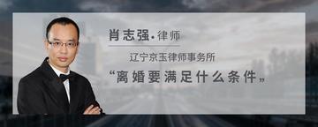 离婚要满足什么条件