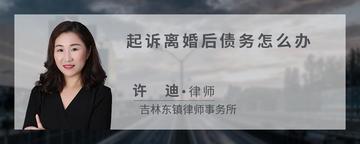 起诉离婚后债务怎么办