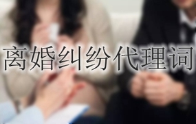 离婚纠纷代理词