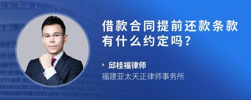 借款合同提前还款条款有什么约定吗？
