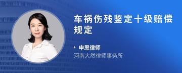 车祸伤残鉴定十级赔偿规定