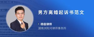 男方离婚起诉书范文
