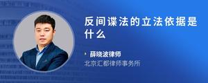 反间谍法的立法依据是什么