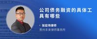 公司债务融资的具体工具有哪些