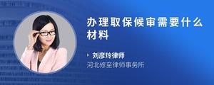 办理取保候审需要什么材料