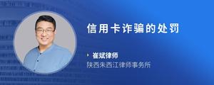 信用卡诈骗的处罚