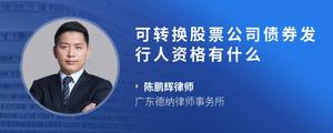 可转换股票公司债券发行人资格有什么