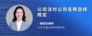 公司法对公司名称怎样规定