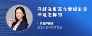 寻衅滋事罪立案标准具体是怎样的
