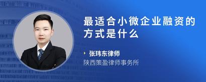最适合小微企业融资的方式是什么