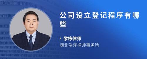 公司设立登记程序有哪些