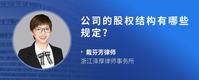 公司的股权结构有哪些规定？