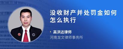 没收财产并处罚金如何怎么执行