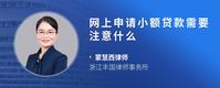 网上申请小额贷款需要注意什么