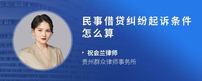 民事借贷纠纷起诉条件怎么算