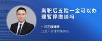 离职后五险一金可以办理暂停缴纳吗