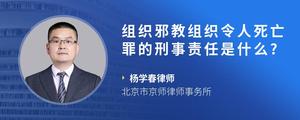 组织邪教组织令人死亡罪的刑事责任是什么??