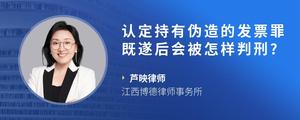 认定持有伪造的发票罪既遂后会被怎样判刑??