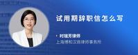 试用期辞职信怎么写