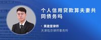 个人信用贷款算夫妻共同债务吗
