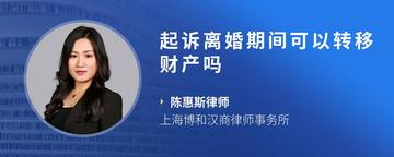 起诉离婚期间可以转移财产吗