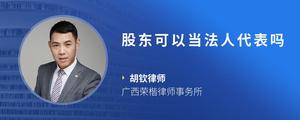 股东可以当法人代表吗