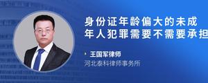 身份证年龄偏大的未成年人犯罪需要不需要承担刑事责任?