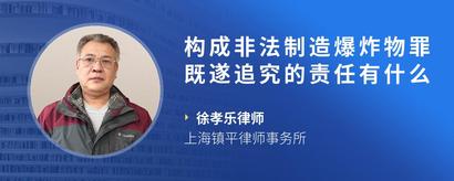 构成非法制造爆炸物罪既遂追究的责任有什么