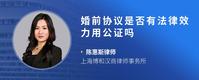 婚前协议是否有法律效力用公证吗
