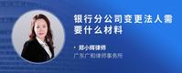 银行分公司变更法人需要什么材料