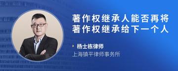 著作权继承人能否再将著作权继承给下一个人
