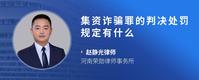 集资诈骗罪的判决处罚规定有什么