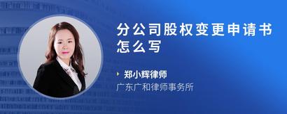 分公司股权变更申请书怎么写