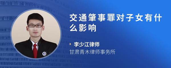 交通肇事罪对子女有什么影响