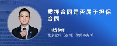 质押合同是否属于担保合同
