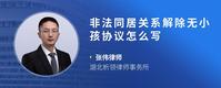 非法同居关系解除无小孩协议怎么写