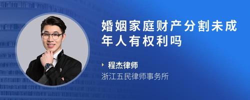 婚姻家庭财产分割未成年人有权利吗