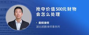 抢夺价值500元财物会怎么处理