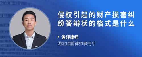 侵权引起的财产损害纠纷答辩状的格式是什么
