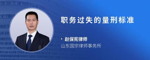 职务过失的量刑标准