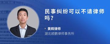 民事纠纷可以不请律师吗？