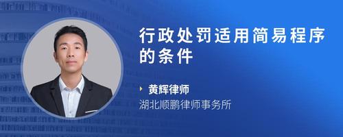 行政处罚适用简易程序的条件