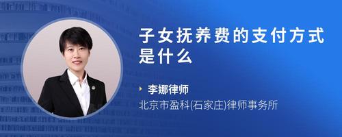 子女抚养费的支付方式是什么
