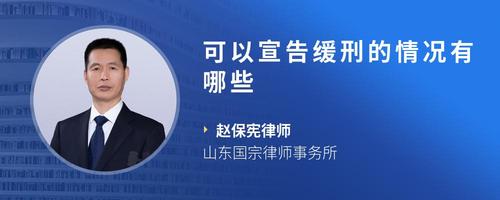 可以宣告缓刑的情况有哪些