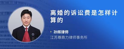 离婚的诉讼费是怎样计算的