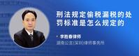 刑法规定偷税漏税的处罚标准是怎么规定的