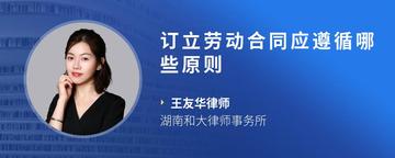 订立劳动合同应遵循哪些原则