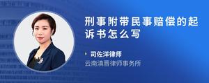 刑事附带民事赔偿的起诉书怎么写