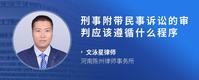 刑事附带民事诉讼的审判应该遵循什么程序